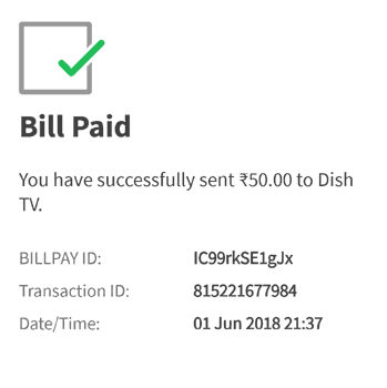 bill paid confirmation