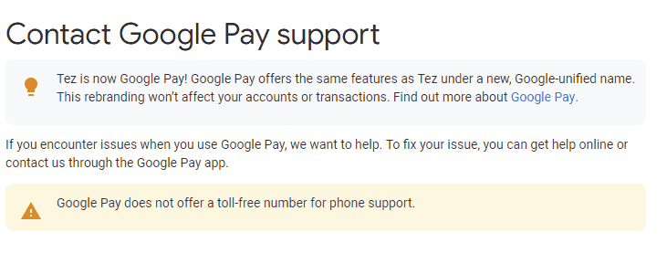 Helpline Google Pay Customer Care Number