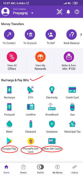 Recharge and pay bills phonepe