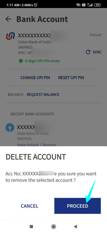 Primary Bank Account For Upi Id Cannot Be Deleted