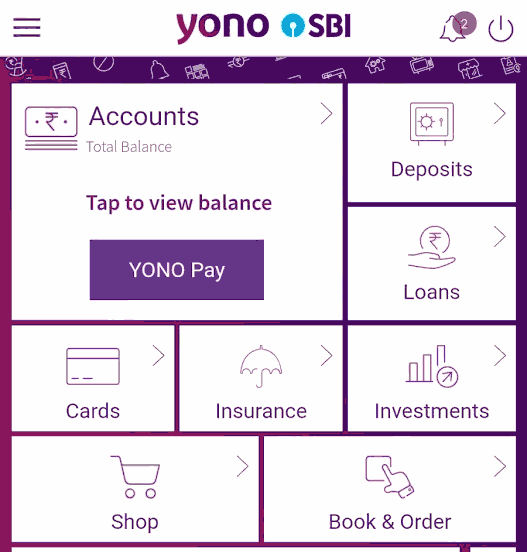 SBI YONO Dashboard