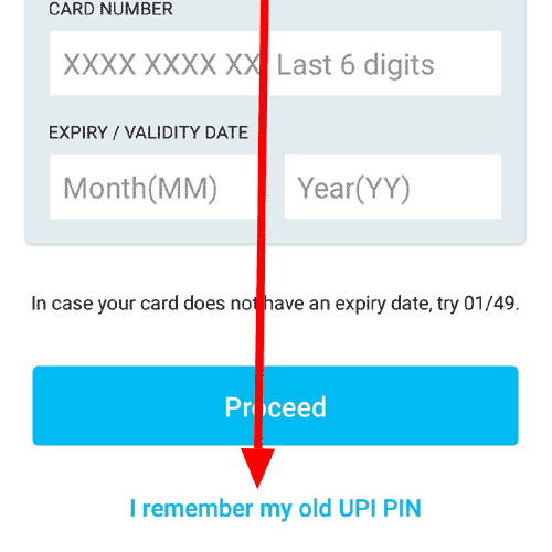 Tap on I remember my Old PIN