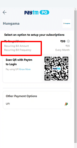 automatic payment through paytm wallet