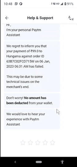 paytm support chat