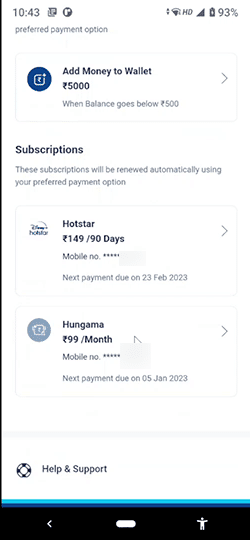 paytm wallet subscriptions
