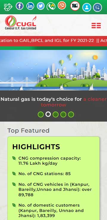 Central U P Gas Limited CUGL home page