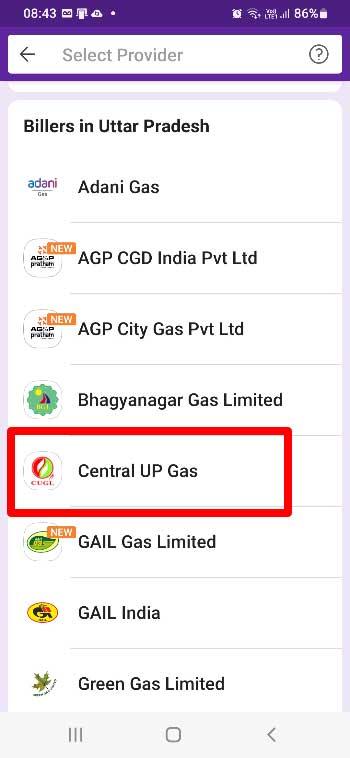 Choose gas company