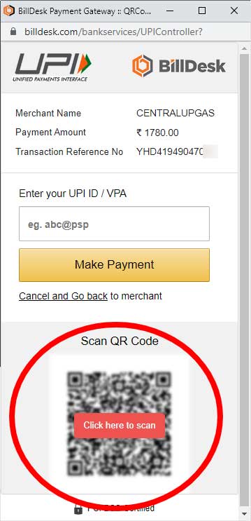 Scan QR code to pay bill