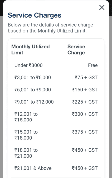 UPI Pay later charges