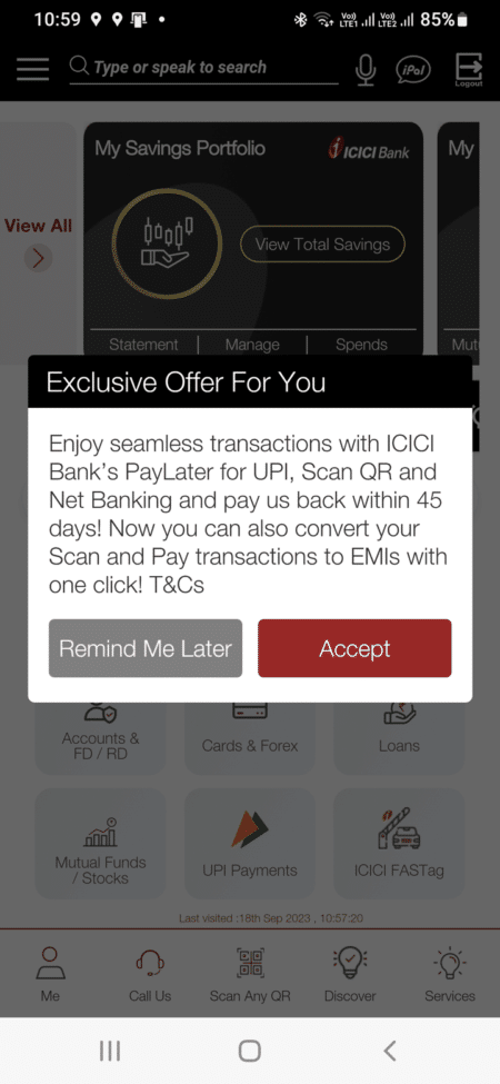 icici upi pay later offer